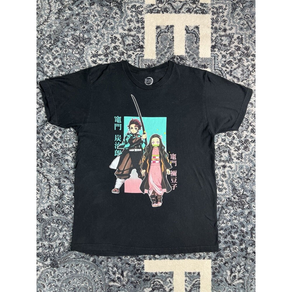 Demon Slayer Shirt Tanjiro And Nezuko Size Large Black